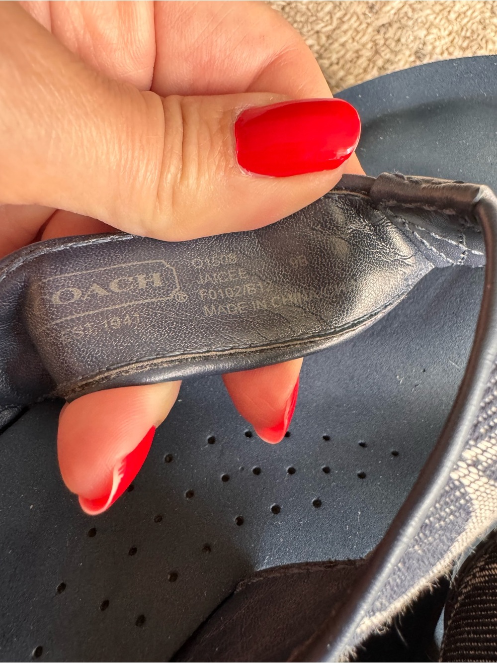 Coach Jaicee wedge flip flops denim 9 - Picture 7 of 7